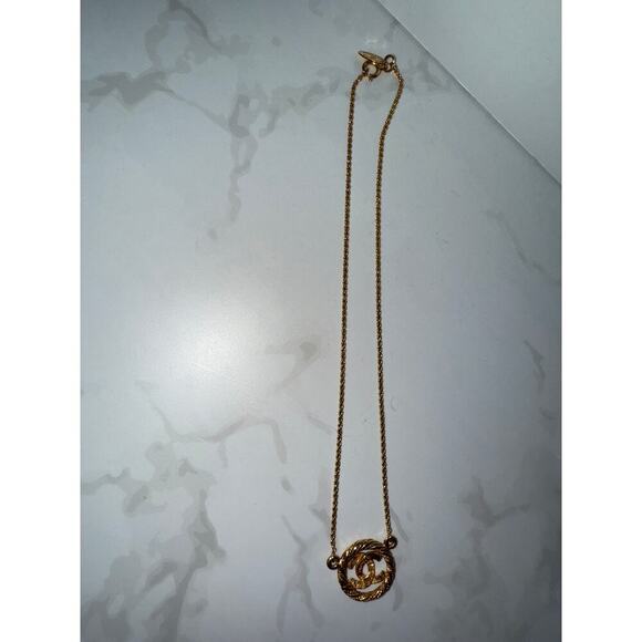 Chanel CC Logo Rope Pendant Necklace - Gold-Tone - Picture 3 of 6